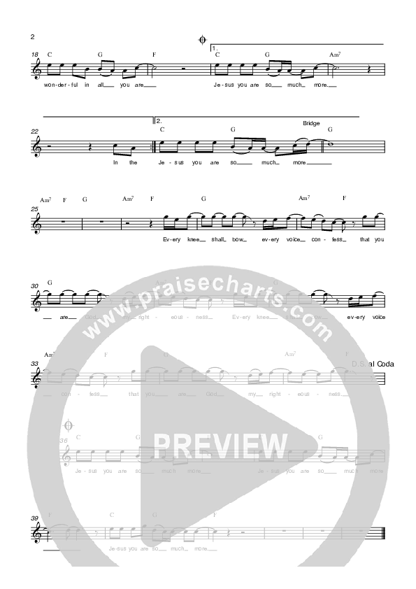 So Much More Lead Sheet (Parachute Band)