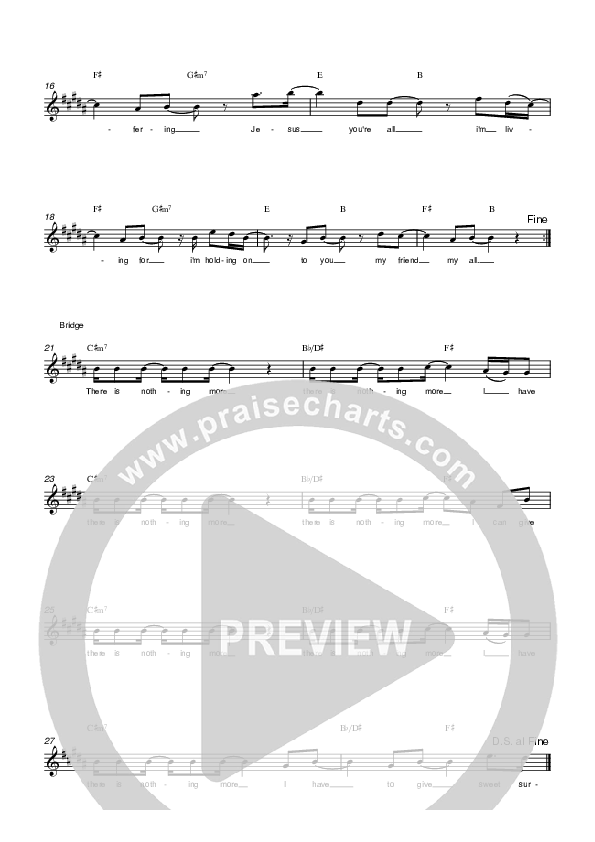 Sweet Surrender Lead Sheet (Parachute Band)