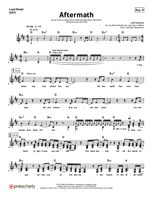 Aftermath Lead Sheet (Hillsong UNITED)