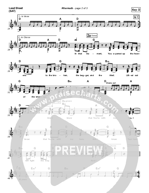 Aftermath Lead Sheet (Hillsong UNITED)