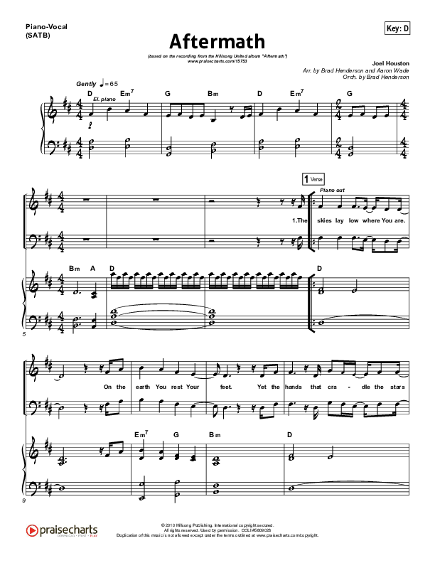 Aftermath Piano/Vocal (SATB) (Hillsong UNITED)
