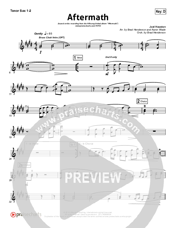Aftermath Tenor Sax 1/2 (Hillsong UNITED)