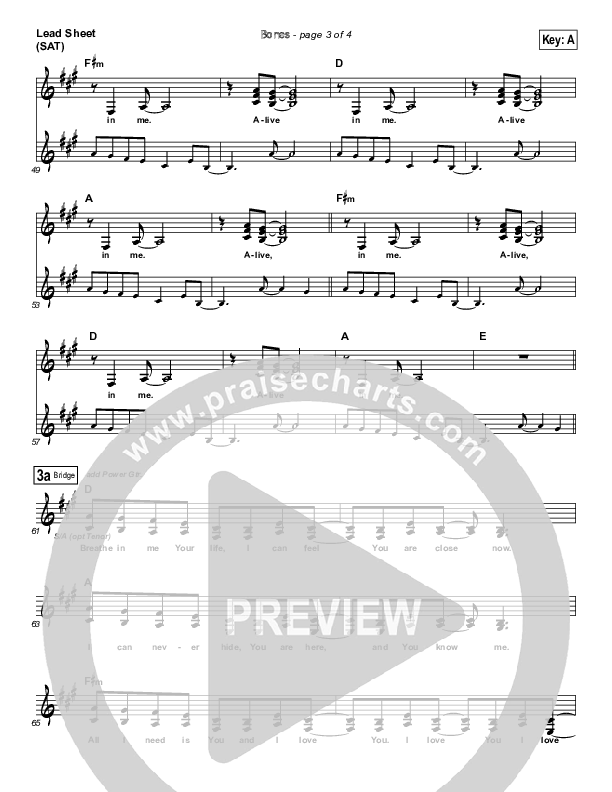 Bones Lead Sheet (SAT) (Hillsong UNITED)