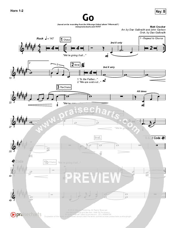 Go French Horn 1/2 (Hillsong UNITED)