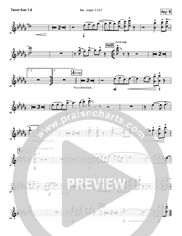 Go Tenor Sax 1/2 (Hillsong UNITED)