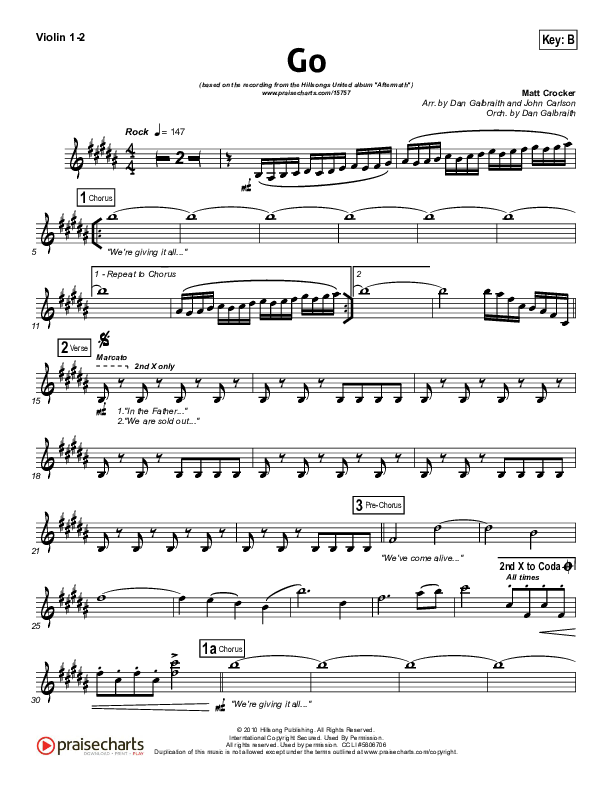 Go Violin 1/2 (Hillsong UNITED)