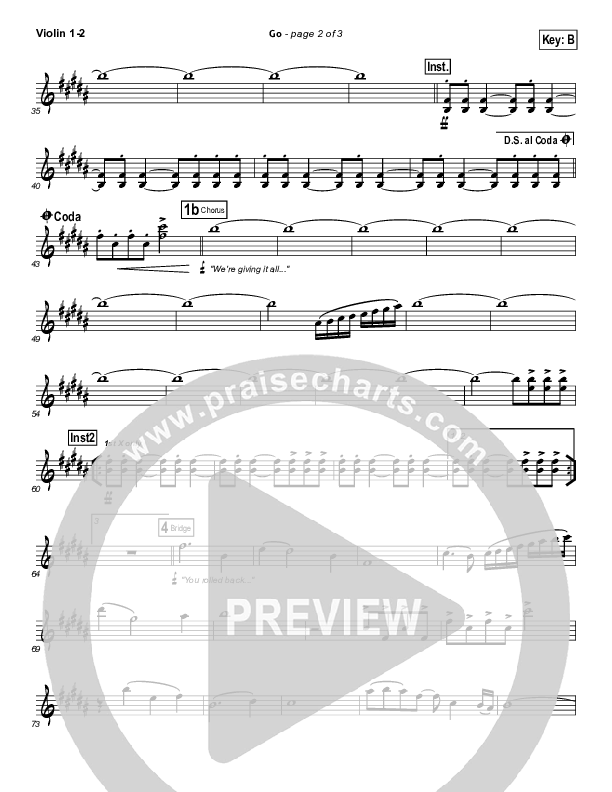 Go Violin 1/2 (Hillsong UNITED)