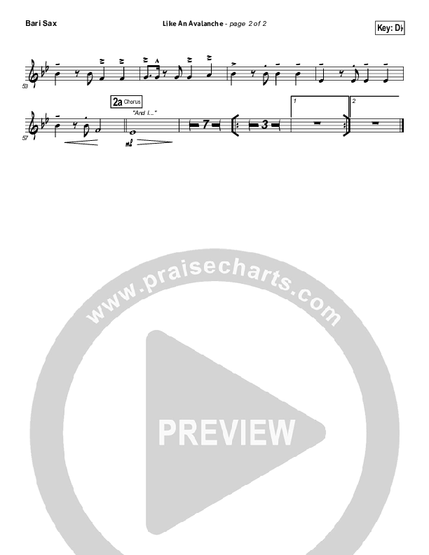 Like An Avalanche Bari Sax (Hillsong UNITED)