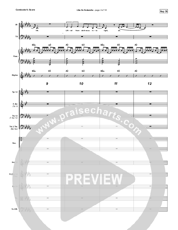 Like An Avalanche Conductor's Score (Hillsong UNITED)