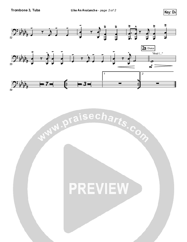 Like An Avalanche Trombone 3/Tuba (Hillsong UNITED)