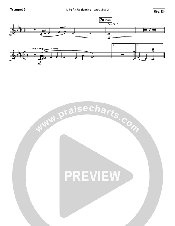 Like An Avalanche Trumpet 3 (Hillsong UNITED)