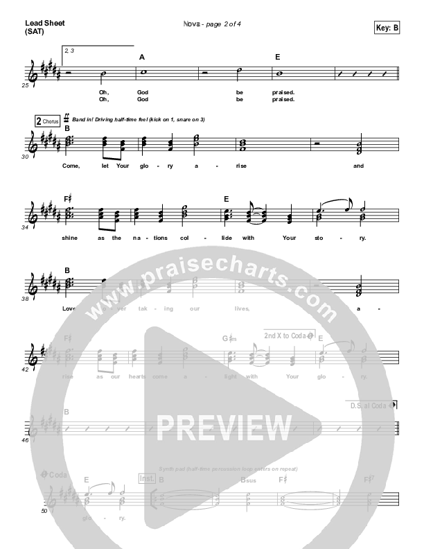 Nova Lead Sheet (Hillsong UNITED)