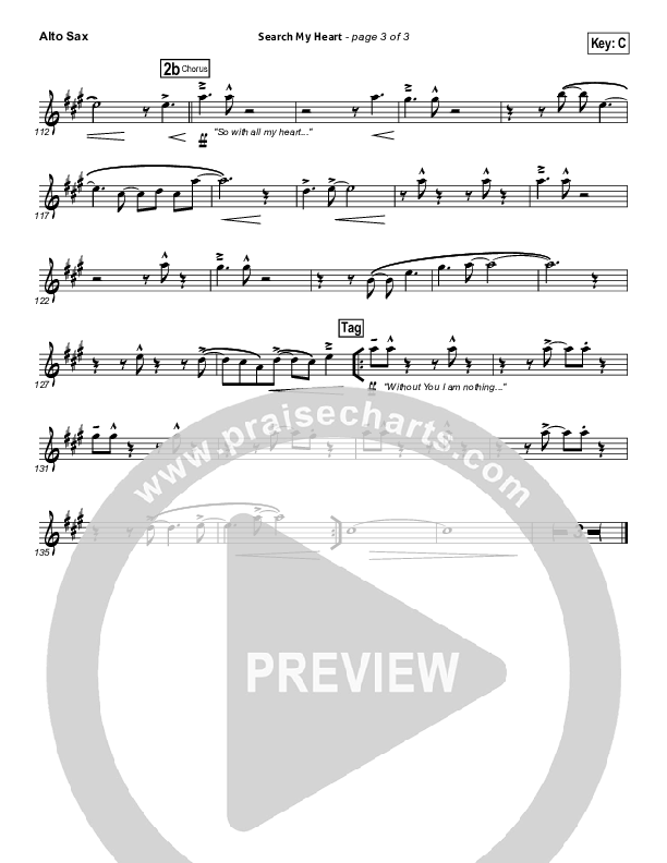 Search My Heart Alto Sax (Hillsong UNITED)