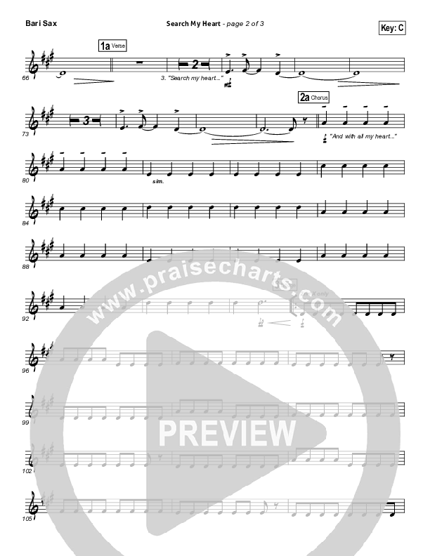 Search My Heart Bari Sax (Hillsong UNITED)