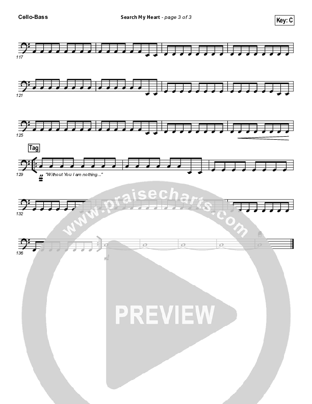 Search My Heart Cello/Bass (Hillsong UNITED)