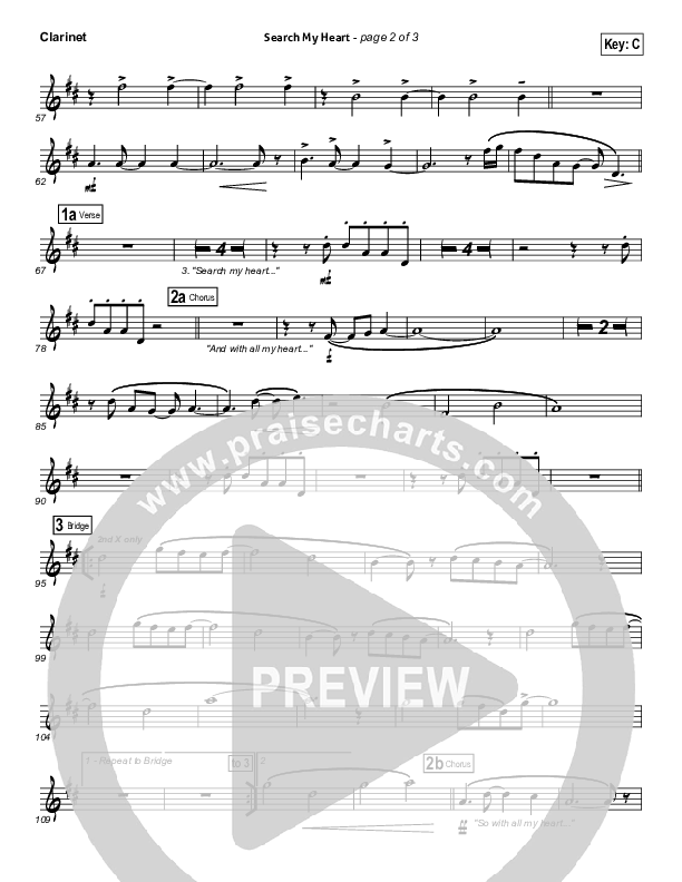 Search My Heart Clarinet (Hillsong UNITED)