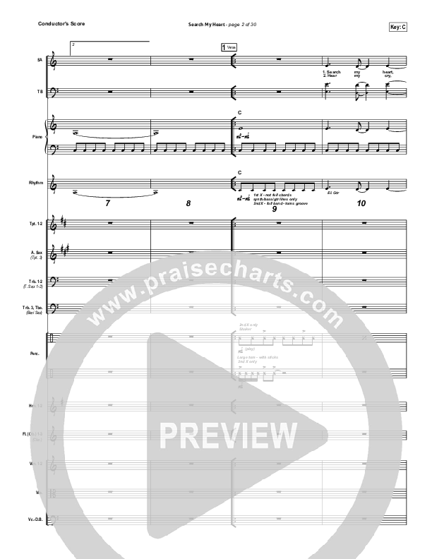 Search My Heart Conductor's Score (Hillsong UNITED)