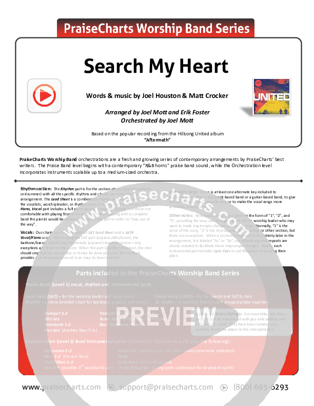 Search My Heart Cover Sheet (Hillsong UNITED)