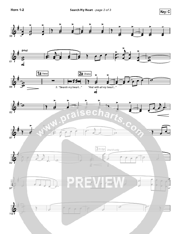 Search My Heart French Horn 1/2 (Hillsong UNITED)