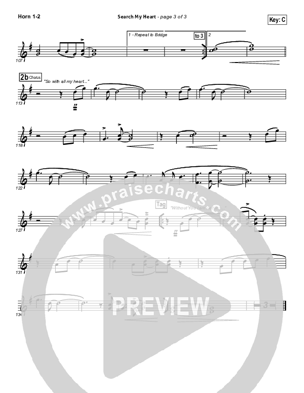 Search My Heart French Horn 1/2 (Hillsong UNITED)