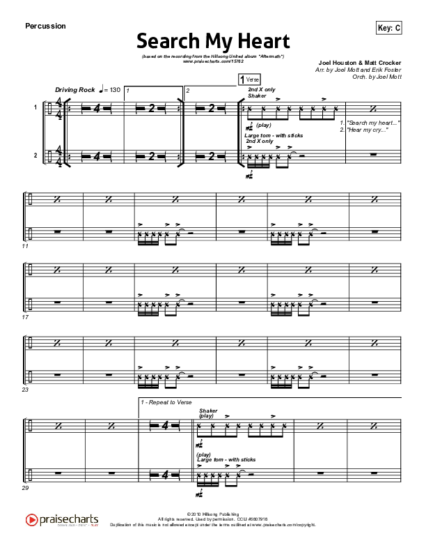 Search My Heart Percussion (Hillsong UNITED)