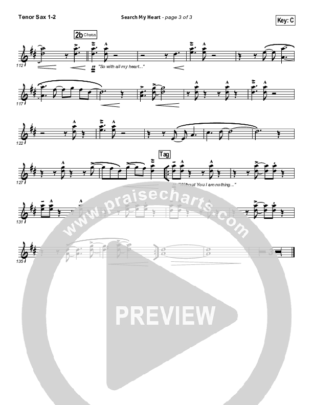 Search My Heart Tenor Sax 1/2 (Hillsong UNITED)