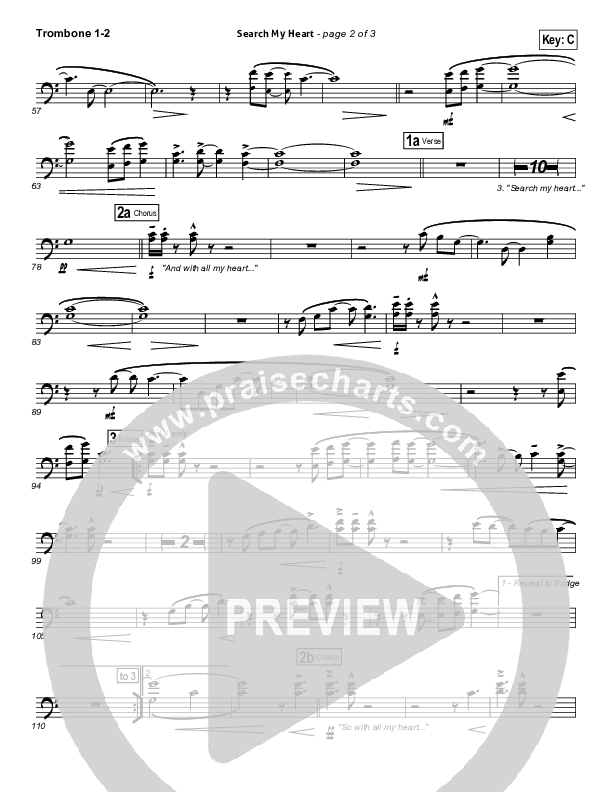 Search My Heart Trombone 1/2 (Hillsong UNITED)