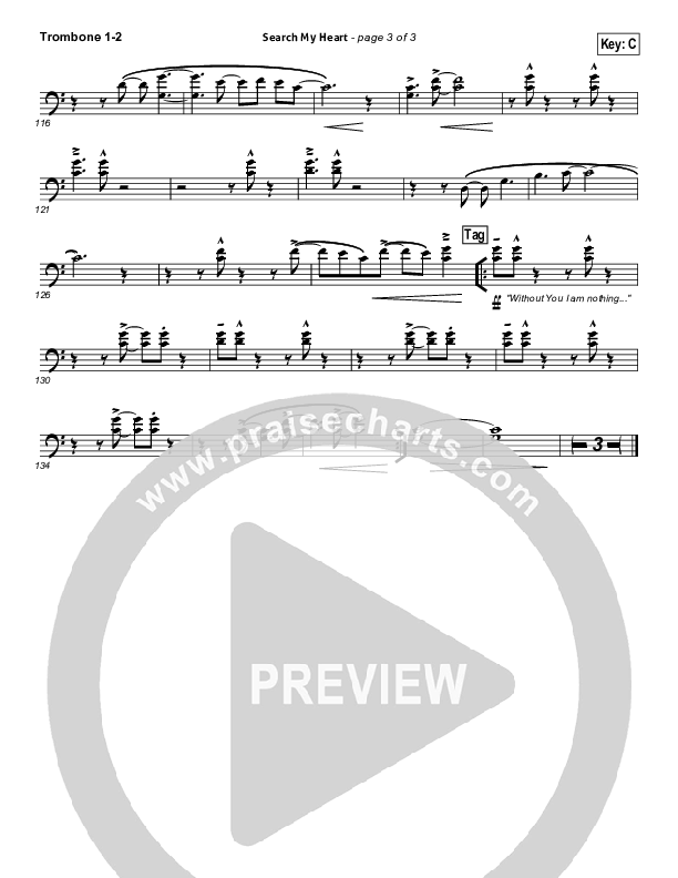Search My Heart Trombone 1/2 (Hillsong UNITED)