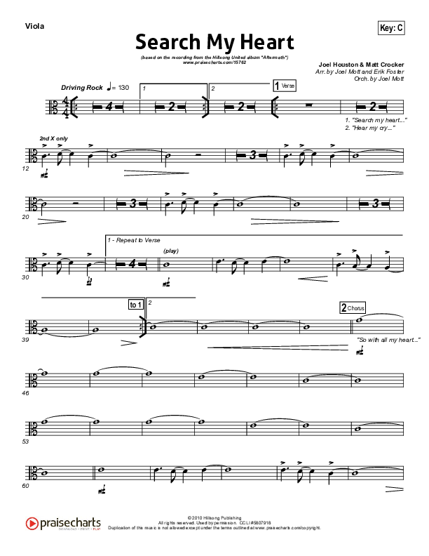 Search My Heart Viola (Hillsong UNITED)