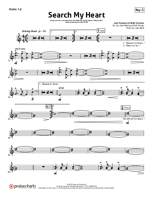 Search My Heart Violin 1/2 (Hillsong UNITED)