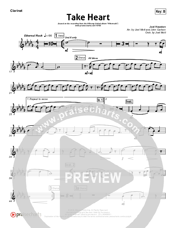 Take Heart Clarinet (Hillsong UNITED)