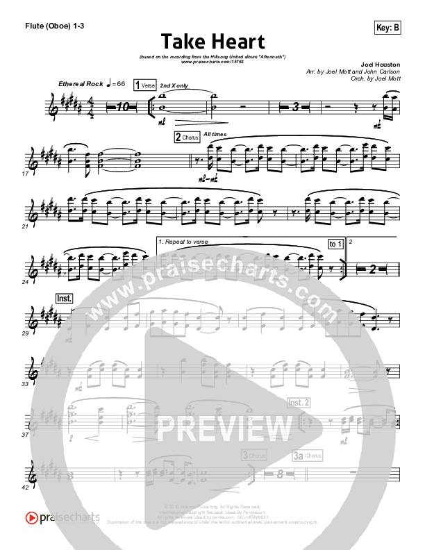 Take Heart Flute/Oboe 1/2/3 (Hillsong UNITED)