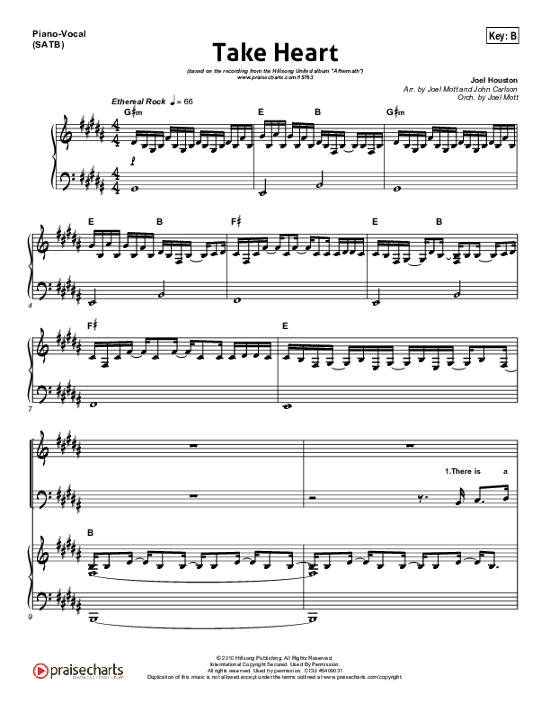 Take Heart Piano/Vocal (SATB) (Hillsong UNITED)