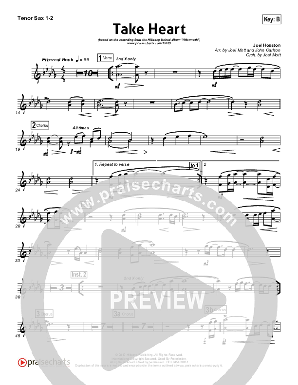 Take Heart Tenor Sax 1/2 (Hillsong UNITED)