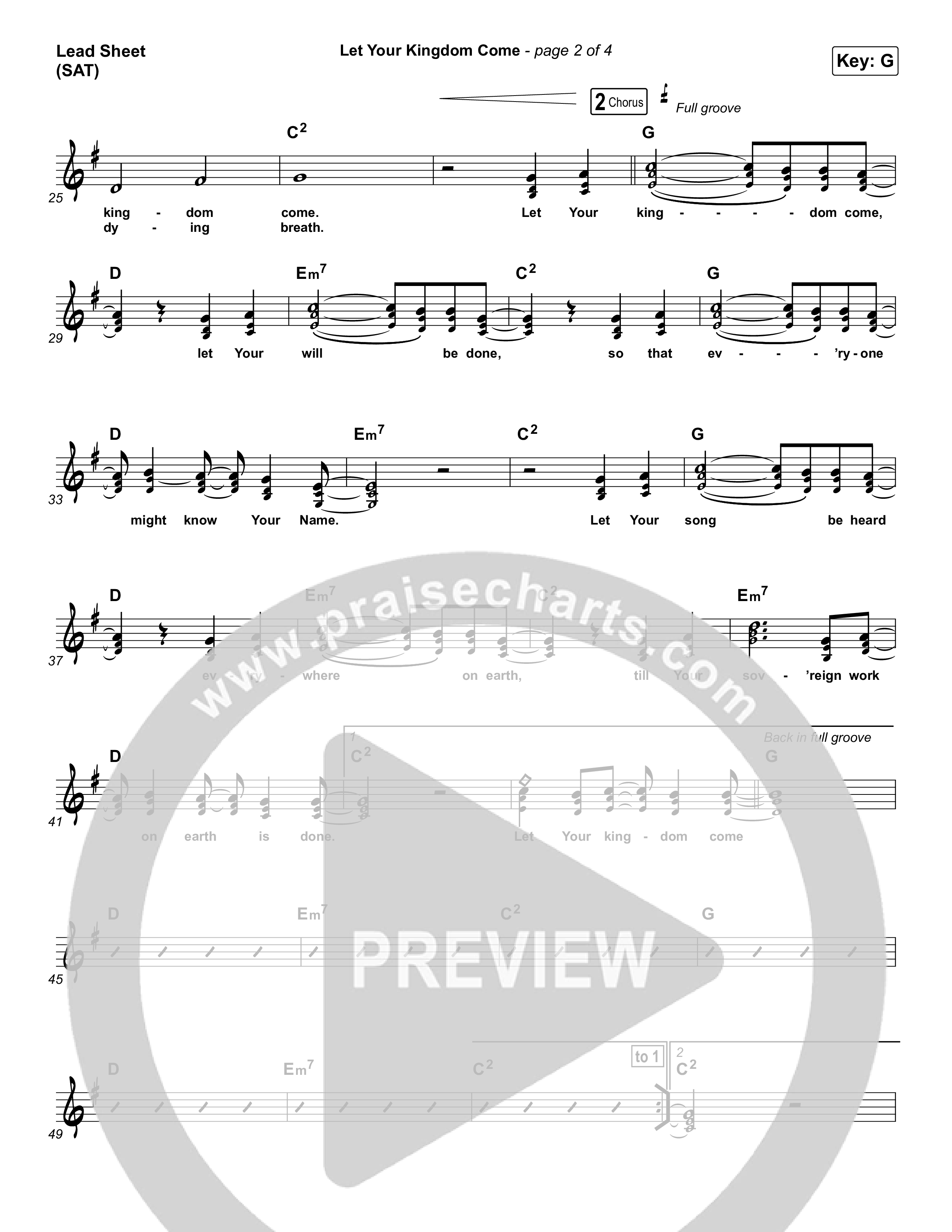 Let Your Kingdom Come Lead Sheet (SAT) (Sovereign Grace)