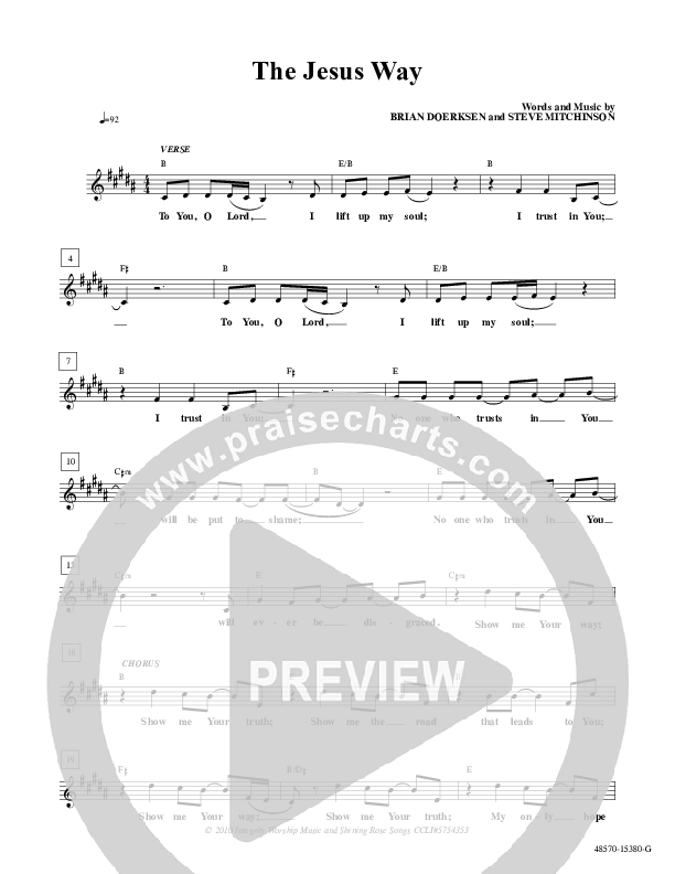 The Jesus Way Lead Sheet (Brian Doerksen)