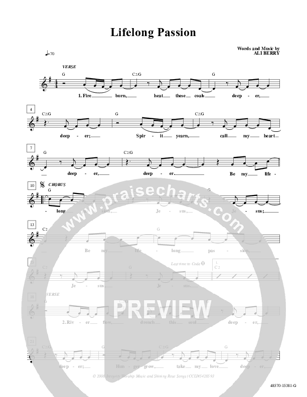 Lifelong Passion Lead Sheet (Brian Doerksen)
