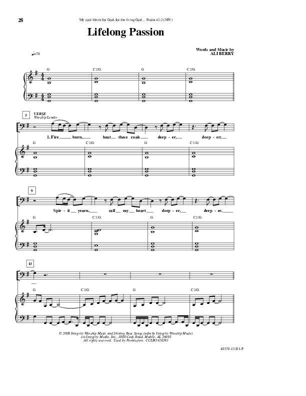 Lifelong Passion Lead & Piano (Brian Doerksen)