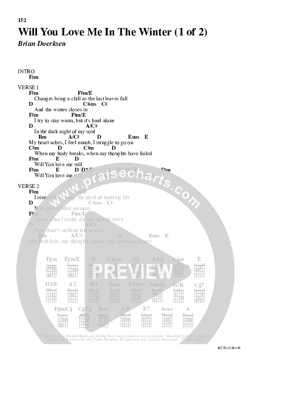 Will You Love Me In The Winter Chord Chart (Brian Doerksen)