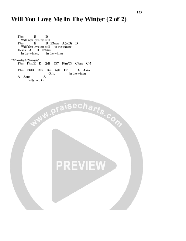 Will You Love Me In The Winter Chord Chart (Brian Doerksen)