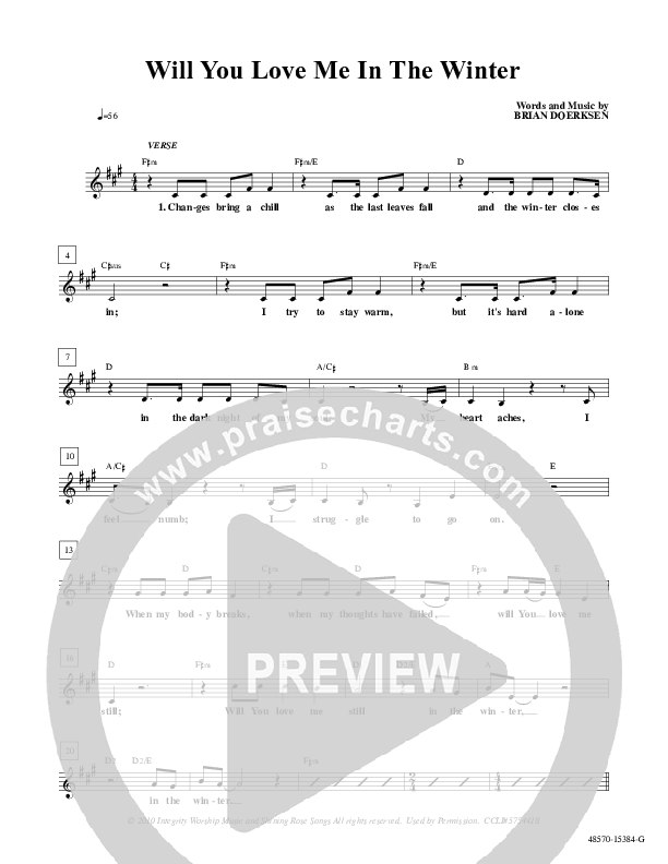 Will You Love Me In The Winter Lead Sheet (Brian Doerksen)