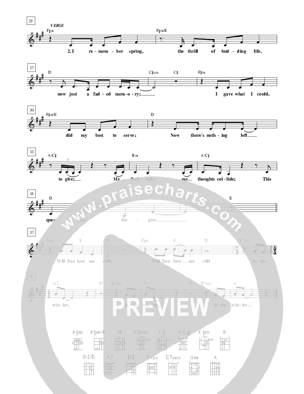Will You Love Me In The Winter Lead Sheet (Brian Doerksen)