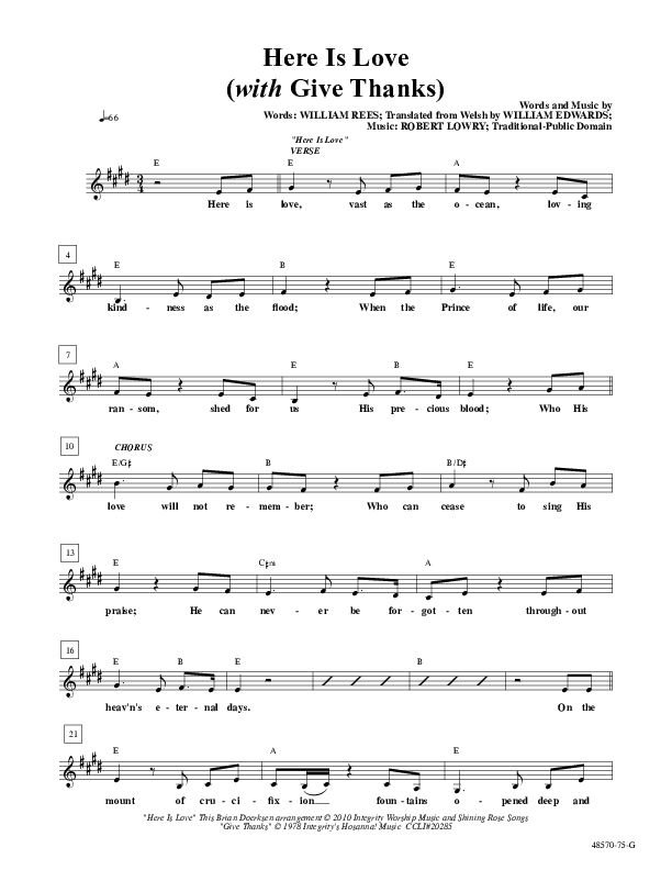 Here Is Love Lead Sheet (Brian Doerksen)