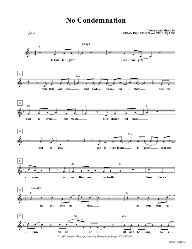 No Condemnation Lead Sheet (Brian Doerksen)