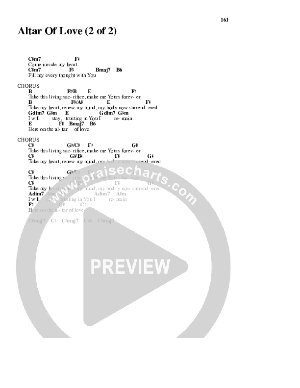Altar Of Love Chord Chart (Brian Doerksen)