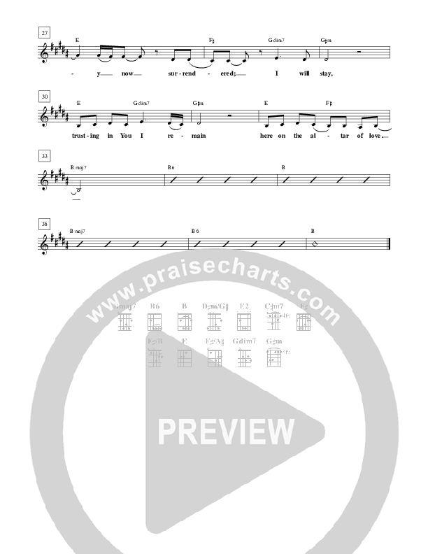 Altar Of Love Lead Sheet (Brian Doerksen)