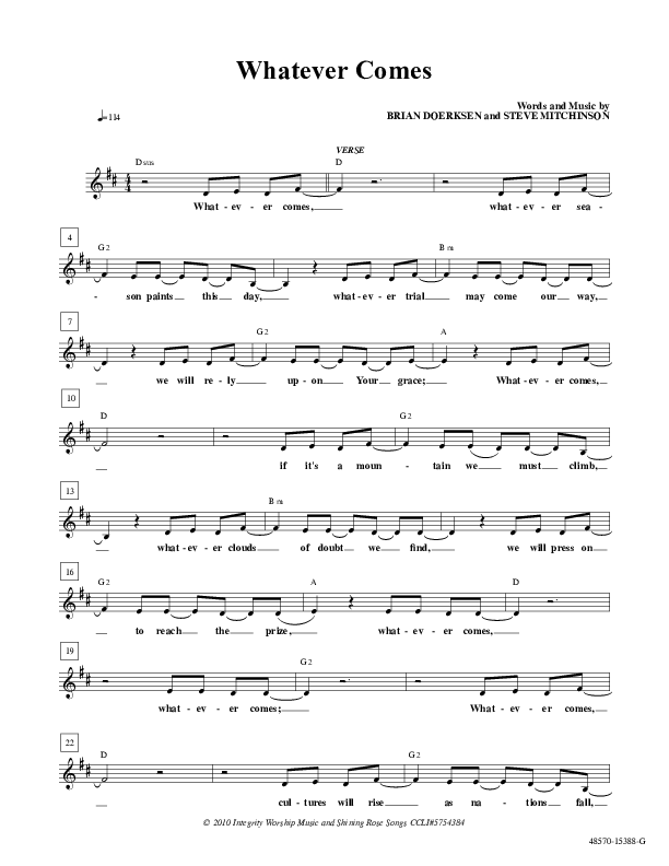 Whatever Comes Lead Sheet (Brian Doerksen)