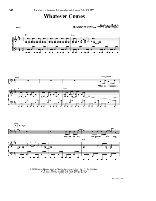 Whatever Comes Lead & Piano (Brian Doerksen)