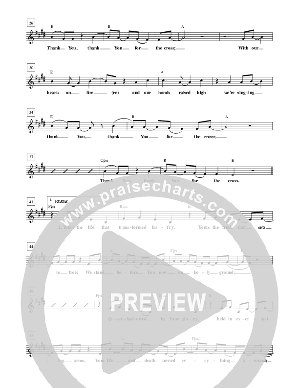 Thank You For The Cross Lead Sheet (Brian Doerksen)