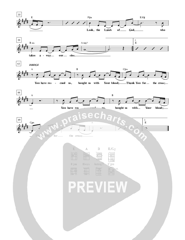 Thank You For The Cross Lead Sheet (Brian Doerksen)